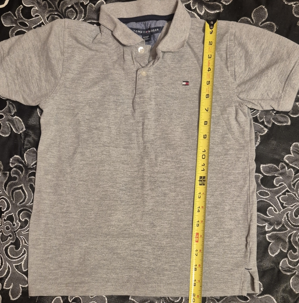 Kids Sz 12/14 Short Sleeve Tommy Hilfiger Polo in Heather Gray